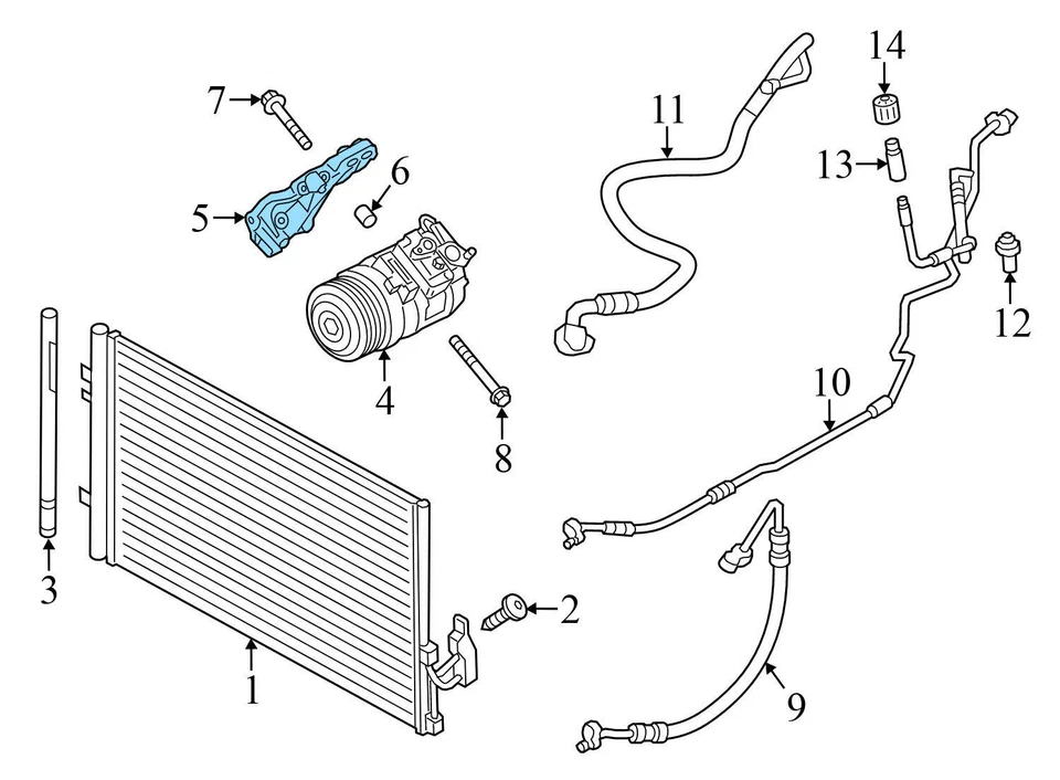 BMW 640I XDRIVE GRAN CUPÉ 2014-2019 - montaje/soporte compresor de aire acondicionado 7585167 Foto 3 de 4