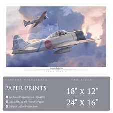 A6M2 Zero - Tainan Kokutai - Paper Print by Craig Tinder