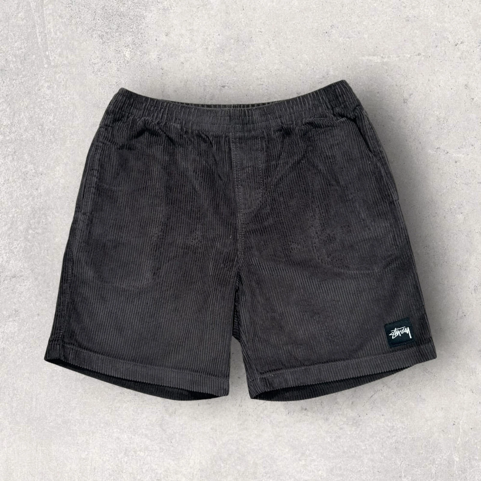Stussy Men's Logo Corduroy Shorts 29 Grey