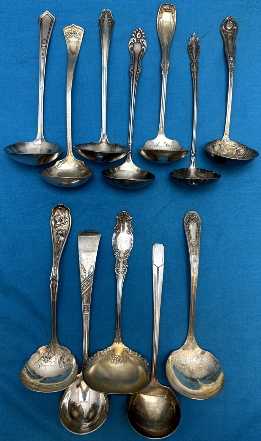 12 Pc Antique to Vintage Mix Silverplated 5.5" - 6" SMALL LADLES - No Monogram