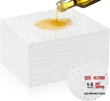 50 Pack White Dimpled Oil Absorbent Pads - 9.8x13 Inch - Weight 9.8x13 Inch