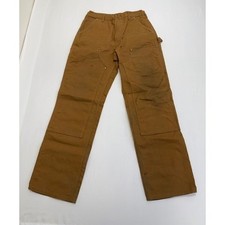 Vtg New Carhartt Duck Canvas Double Knee Pants Loose Original B01-BRN USA Made