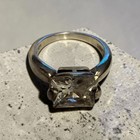 Vintage Seta Sterling Silver 3 Carat Emerald Cut CZ Diamond Ring — photo 4