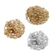300Pc Iron Golden Silver Flower Loose Spacer Bead  6/8mm Jewelry Findings