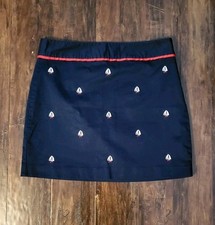 Vineyard Vines Navy Blue Embroidered Sailboats Nautical Pencil Skirt 2R0146 Sz 4