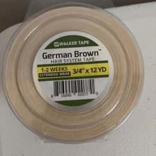 German Brown Liner Cloth Hairpiece Wig Tape Roll 3/4" x 12 yards By Walker