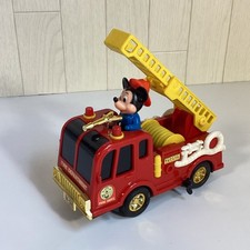 Mickey Mouse Fire Engine Ladder Truck Mainspring 1984 Masudaya  e.s