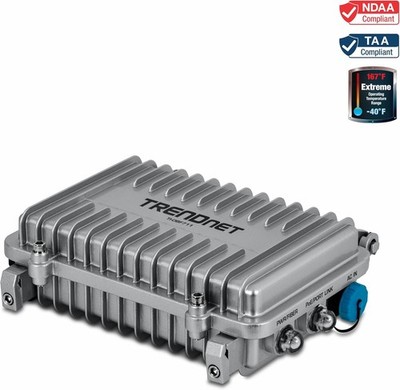 TRENDnet TI-OBF711, Industrial Outdoor 10G SFP+ to 10G PoE++ Media Converter