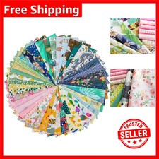 44 Unique Pre-Cut Cotton Fabric Squares - 9.8" x 9.8" for Crafting Perfection