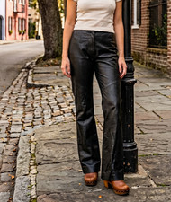 Vtg 90s Y2K Pelle Studio by Wilsons black leather womens pants 6