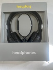 heyday Wired On-Ear Headphones 3.5mm aux port Adjustable, 4ft cable microphone