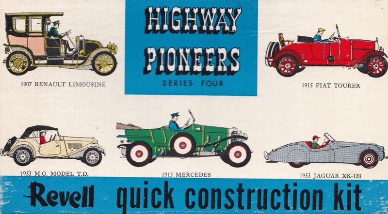 REVELL HIGHWAY PIONEERS 1911 FIAT TOURING CAR PLASTIC MODEL KIT H-55