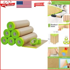 6 Rolls Pre-Taped Masking Paper  3 Rolls Tape - 18" x 50' for Perfect Paint ...