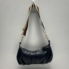 Cluci Black Leather Barrel Bag