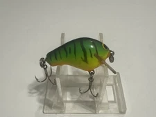 Vintage Bagley Bitty B Balsa Hot Tiger Fishing Lure Crank Bait Squarebill 