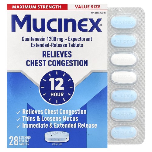 Expectorant, Maximum Strength, 1,200 mg, 28 Extended-Release Bi-Layer Tablets