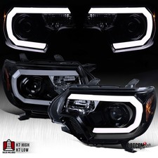 Fit 2012-2015 Toyota Tacoma Black Smoke LED Bar Projector Headlights Left+Right