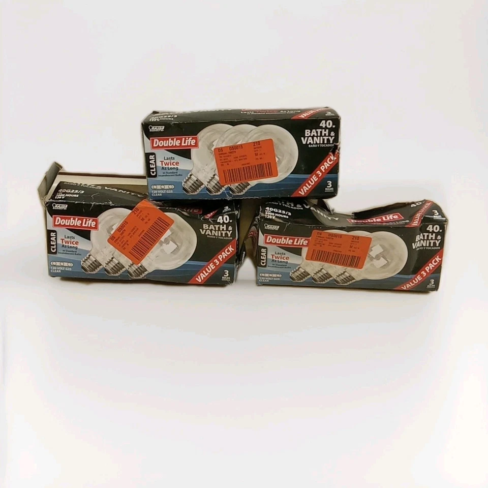 3PK Feit Electric 40-Watt Long Life Bath & Vanity Lights 3/Pack Total 9 Bulbs.60 - Image 3 of 3