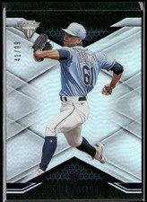 2021 Panini Chronicles Titanium Rookie RC Blue /99 Luis Patino #10 Rays
