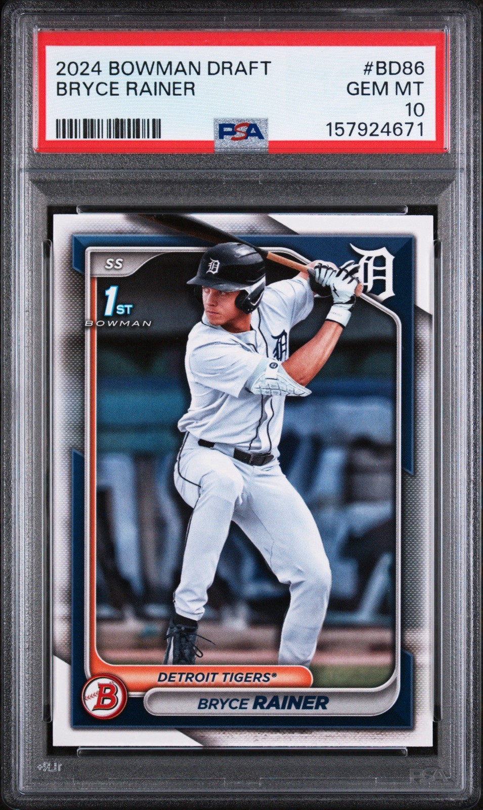 2024 Bowman Draft Bryce Rainer 1st Bowman Draft (RC) #BD86 Tigers PSA 10