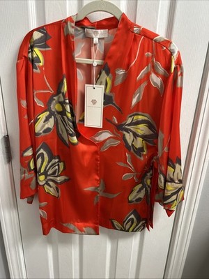NWT! Vanessa Williams Power Flower Print Charmeuse Floral Kimono Size Small