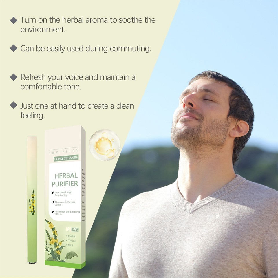 Mullein Kruiden-longreiniger, natuurlijke inhalerstick voor ademen, geüpgraded kruidendiffuser, voor ontspanning, rust en stressvermindering, 2 stuks