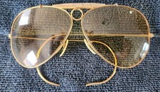 Occhiali da sole vintage B&L Ray Ban montatura oro sparatutto ambrato montatura foro proiettile