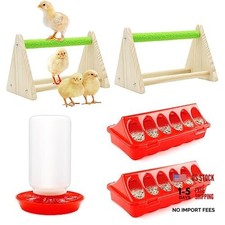 1l Chick Waterer, Flip Top Chick Feeder and Waterer Kit with Chick Perch