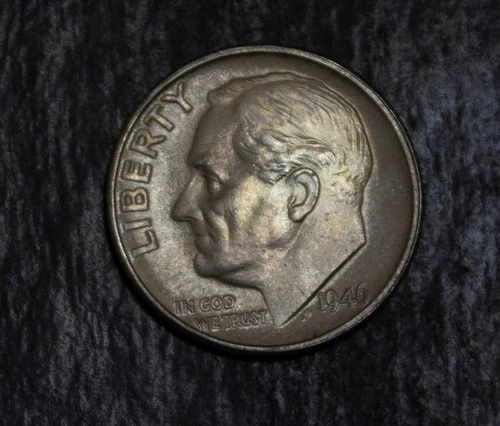 1946 Roosevelt Dime Choice BU  Toned  Lot F 945