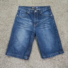 Vintage Southpole Shorts Boys 16 Blue Y2K Embroidered Jorts Denim Baggy Hip Hop