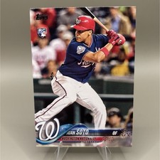 Topps 2018 Update Juan Soto Rookie #US300 Nationals Vertical Blue Jersey Card