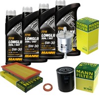 MANN-FILTER Inspektionspaket Mannol 4L Longlife 5W-30 FüR Nissan 200 Sx 1.8
