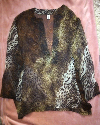 WOLFORD Seiden-Strandtunika Strandbluse Gr. Medium  neuwertig Animalprint
