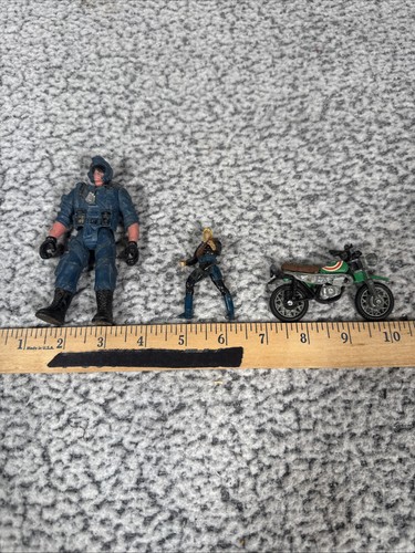Vintage Toy Lot - Die Cast Motorcycle, Marvel Figurine, Firestorm Figure