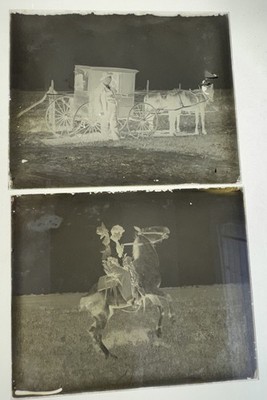 Ten 4''x5'' GLASS NEGATIVES Horses Buggies Babies Norman Oklahoma? circa 1890