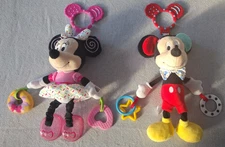 2 Disney Baby Minnie & Mickey Mouse Activity Toy Teether Stroller Kids Preferred