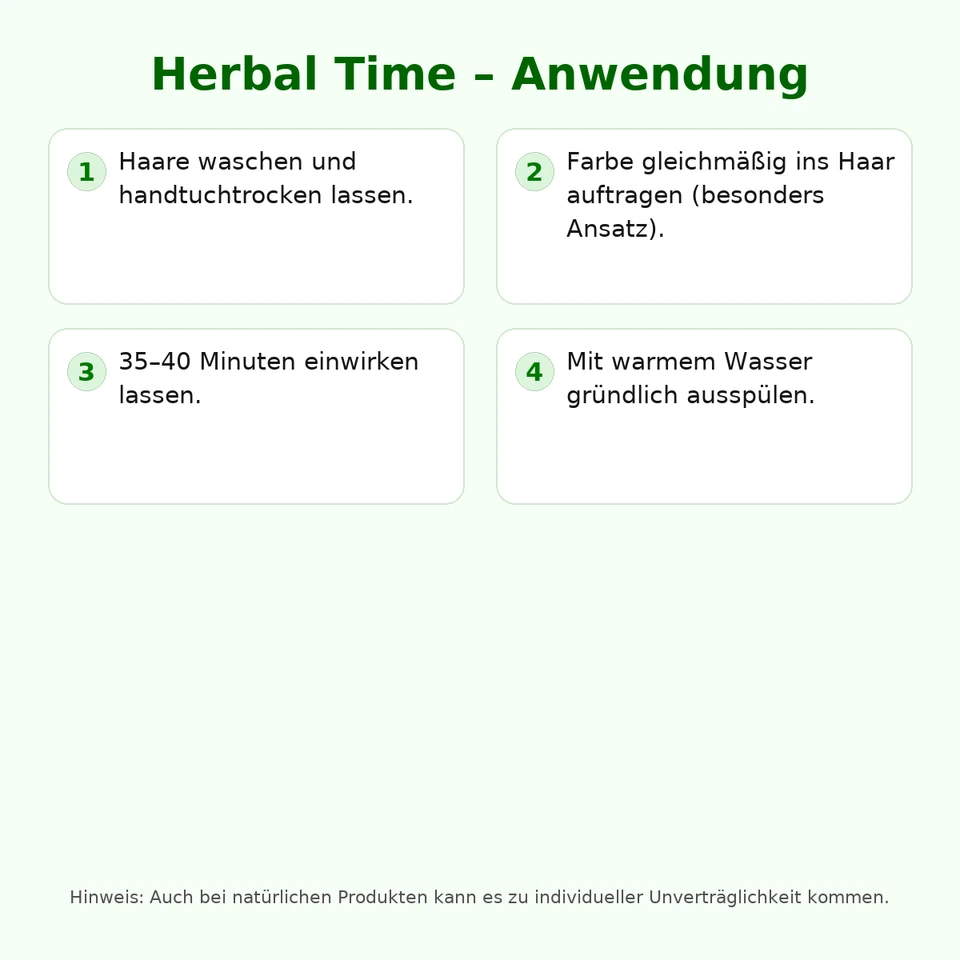 Herbal Time Bio Henna Haarfarbe Creme Color Schwarz Pflanzen - Bild 4 von 4