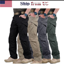 US Men Tactical Cargo Pants Soldier Work Combat Trousers Outdoor Straight-fit