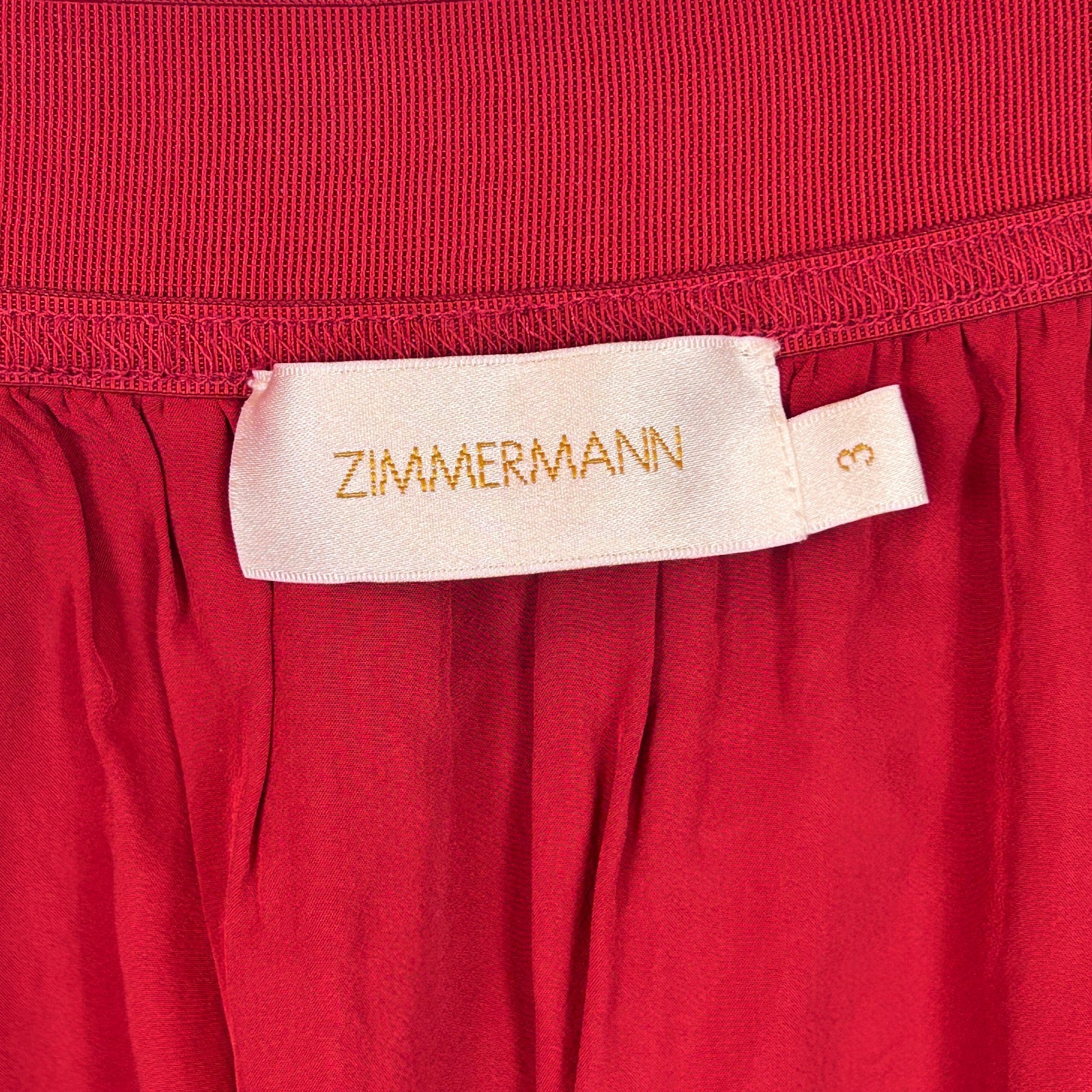 Zimmermann Burgundy Pink Pleated Skirt Size 3 AU14 US10 Elegant Occasion