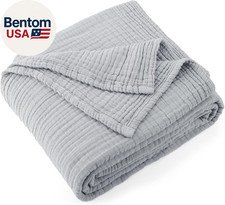 100 Cotton Muslin Throw Blanket 70" X 80" Twin Size 4-Layers Summer Gauze Throw