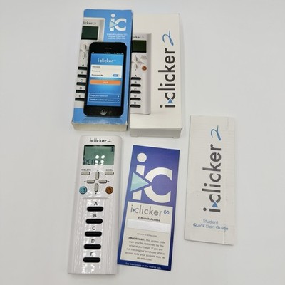 iClicker 2 Student Remote w/ Box + UNUSED iClicker GO Access Code