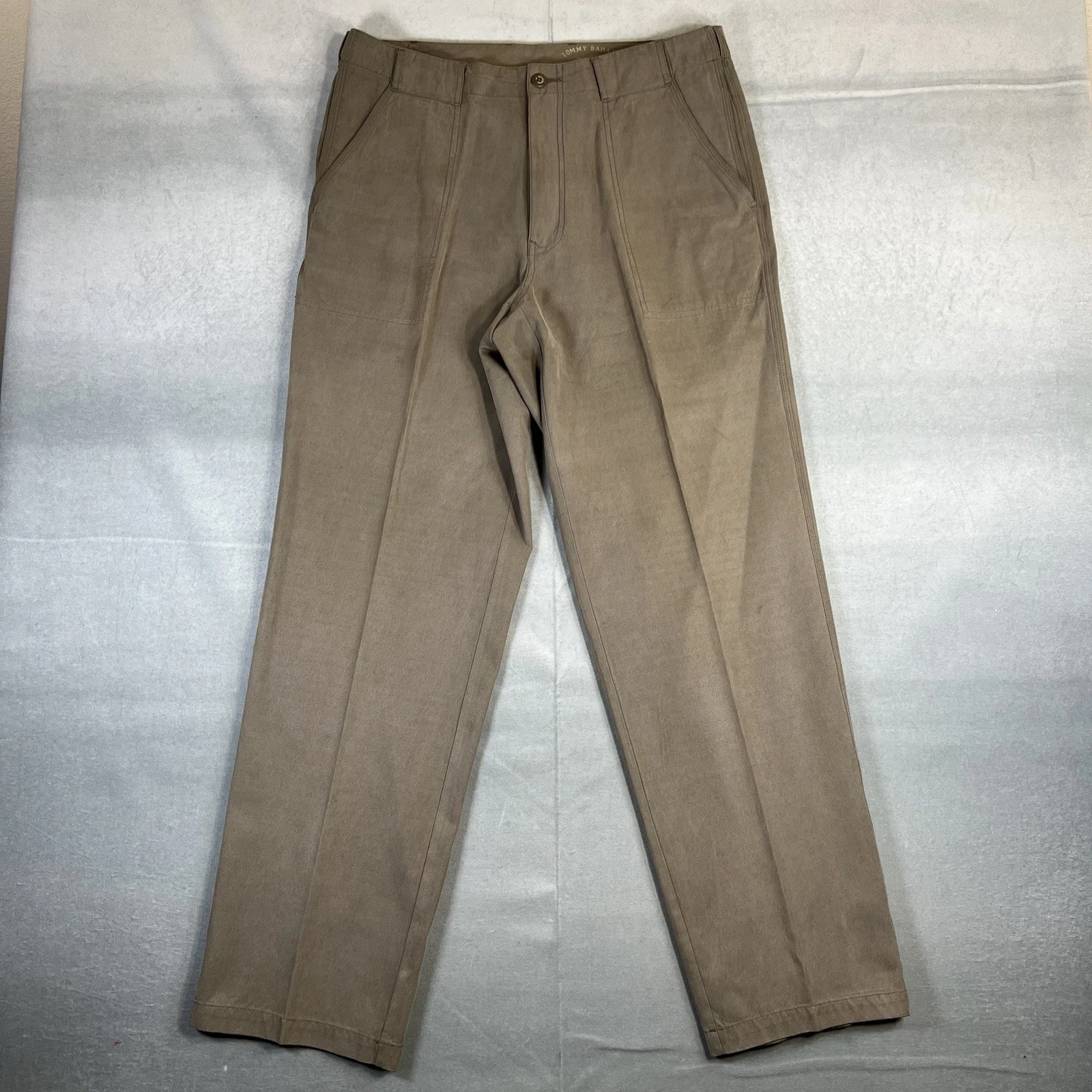 Tommy Bahama Relax Pants Mens 34 Brown Silk Blend Cargo Utility Fishing