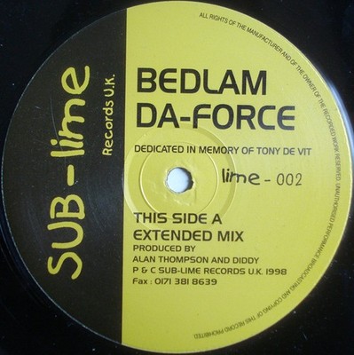 Bedlam - Da-Force - UK 12'' Vinyl - 1998 - Sub-Lime