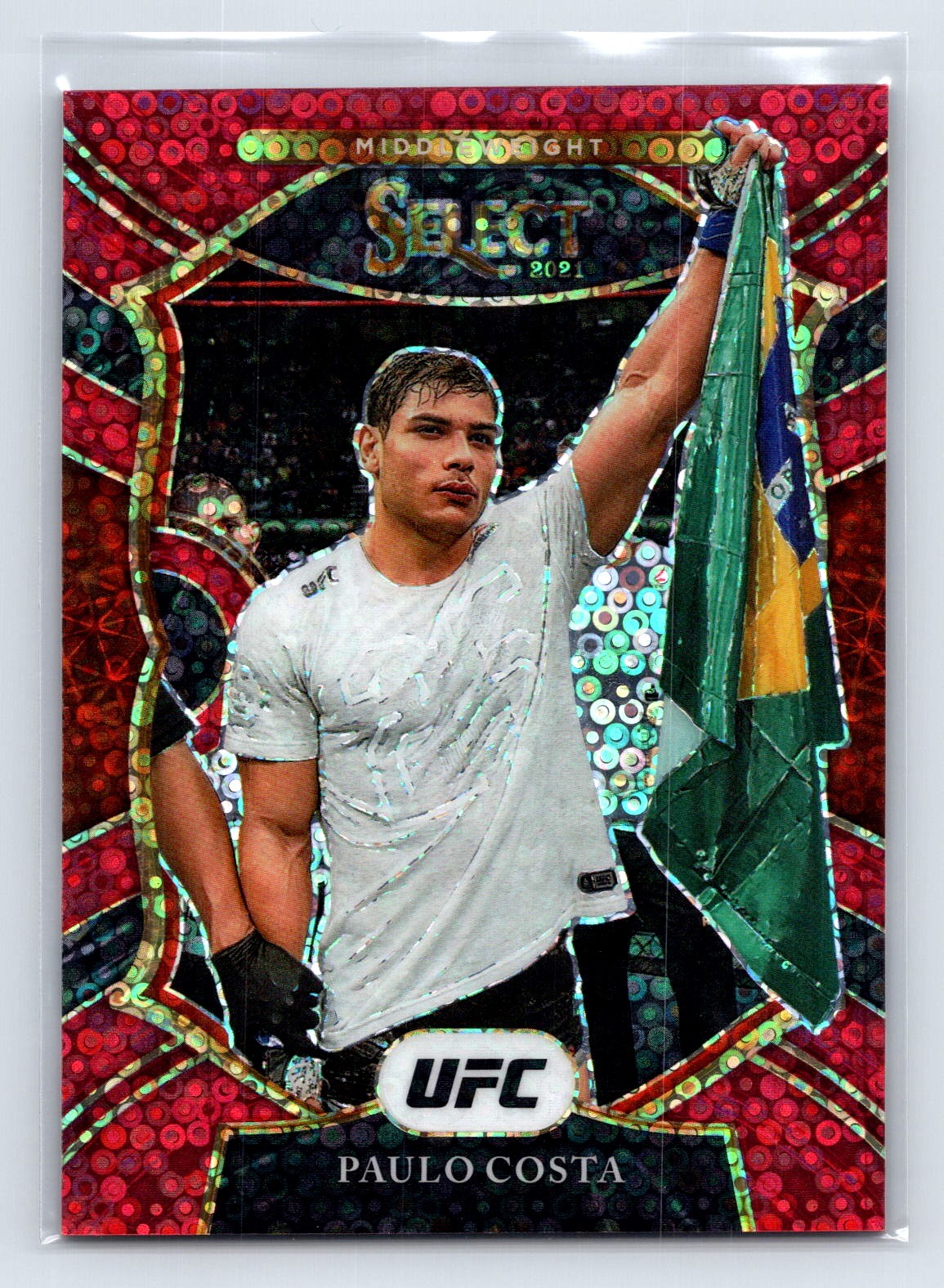 2021 Panini Select UFC #69 Paulo Costa Red Disco Prizms /199