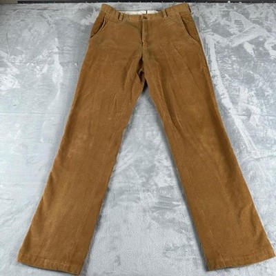 Ovadia & Sons Corduroy Pants Men 32 Brown Cotton Hand Tailored Straight Leg