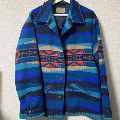Veste Style Western Géométrique De Qualité Supérieure Pendleton Taille L Bleu - Photo 1/4
