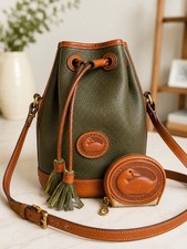 Vintage Dooney  Bourke AWL All Weather Leather Bucket Bag Duck Coin Purse USA