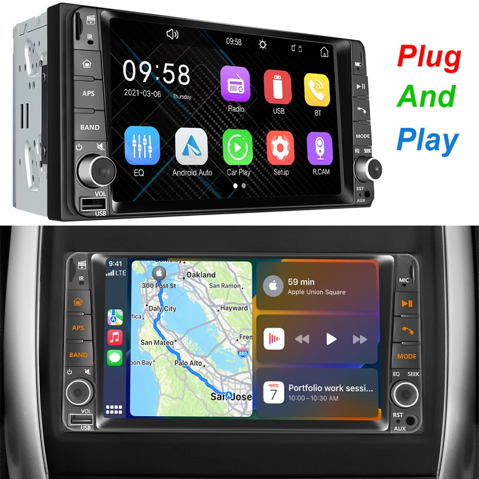 2Din For Nissan NV 200 1500 2500 3500 2018-2019 7" Car CarPlay Stereo Radio MP5  - Image 3 of 4