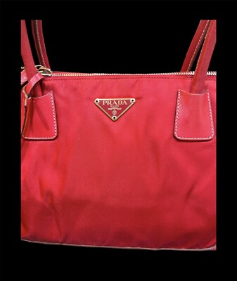 Vintage 2000s Prada Tessuto Shoulder Handbag Purse Nylon Leather