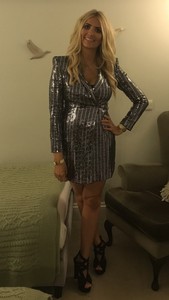 zara blazer dress metallic